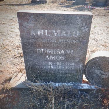 KHUMALO Dumisani Amos 1960-1998