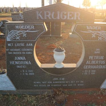 KRUGER Petrus Albertus Gerhardus 1918-2011 &amp; Anna Hendrina 1921-1989