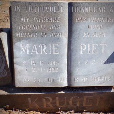 KRUGER Piet 1942- &amp; Marie 1945-1992