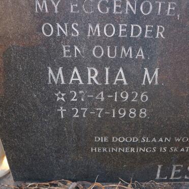 LESLIE Pieter R. 1926-1991 &amp; Maria M. 1926-1988