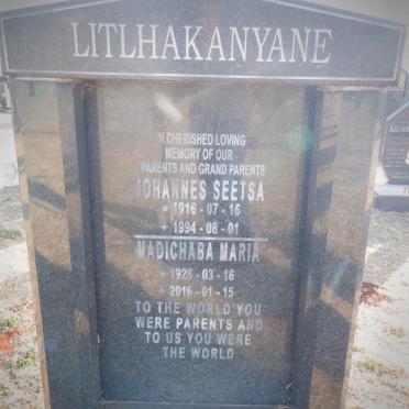 LITLHAKANYANE Johannes Seetsa 1916-1994 &amp; Madichaba Maria 1928-2016