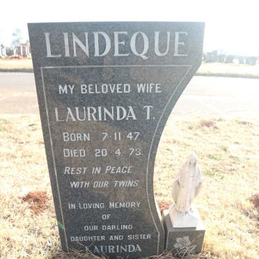 LINDEQUE Laurinda T. 1947-1973