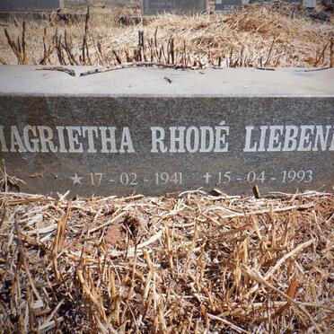 LIEBENBERG Magrietha Rhode 1941-1993