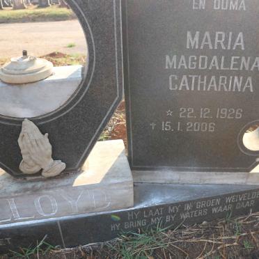LLOYD George Leopold 1916-1987 &amp; Maria Magdalena Catharina 1926-2006