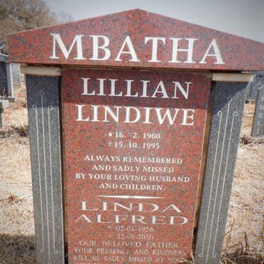 MBATHA Linda Alfred 1956-2010 &amp; Lillian Lindiwe 1960-1995