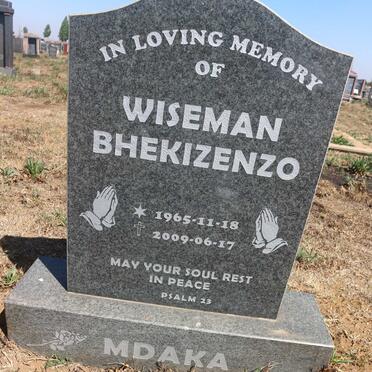 MDAKA Wiseman Bhekizenzo 1965-2009