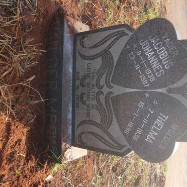 MERWE Jacobus Johannes, van der 1938-1987 &amp; Thelma 1936-1996