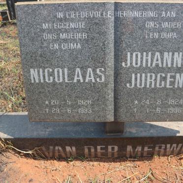 MERWE Johannes Jurgens, van der 1924-1996 &amp; Nicolaas 1928-1993
