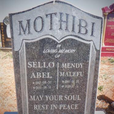 MOTHIBI Sello Abel 1947-2010 &amp; Mendy Malefu 1960-2020