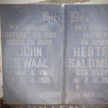 MOLLENTZE John Dewaal 1910-1971 &amp; Hester Salomina STEYN 1916-