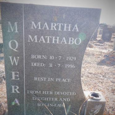 MQWERA Martha Mathabo 1929-1996