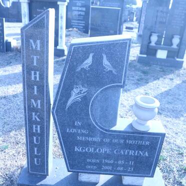 MTHIMKHULU Kgolope Catrina 1960-2001