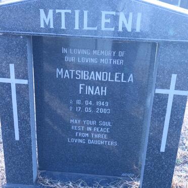 MTILENI Matsibandlela Finah 1949-2003