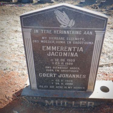 MULLER Coert Johannes 1904-2000 &amp; Emmerentia Jacomina 1909-1998