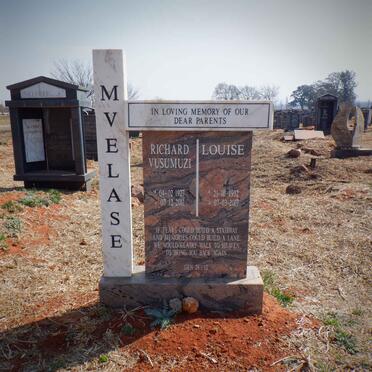 MVELASE Richard Vusumuzi 1927-2011 &amp; Louise 1932-2017