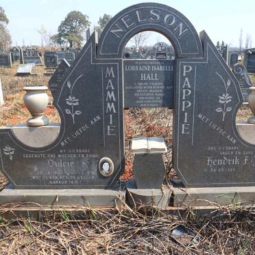 NELSON Hendrik F. 1929- &amp; Dulcie 1931-1992 :: HALL Lorraine Isabelle nee NELSON 1961-2011