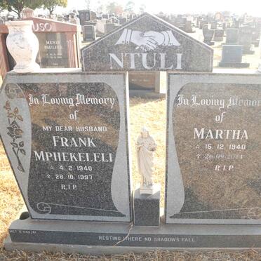 NTULI Frank Mphekeleli 1940-1997 &amp; Martha 1940-2014