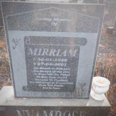 NYAMBOSE Mirriam 1939-2001