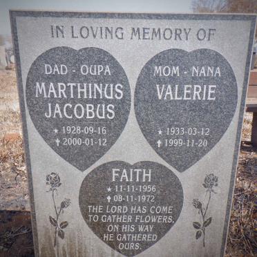 OLCKERS Marthinus Jacobus 1928-2000 &amp; Valerie 1933-1999 :: OLCKERS Faith 1956-1972