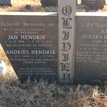 OLIVIER Jan Hendrik 1924-1974 &amp; Sadie Susara Dorothea FOURIE 1917-2004 :: OLIVIER Andries Hendrik 1950-1979
