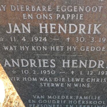 OLIVIER Jan Hendrik 1924-1974 &amp; Sadie Susara Dorothea FOURIE 1917-2004 :: OLIVIER Andries Hendrik 1950-1979
