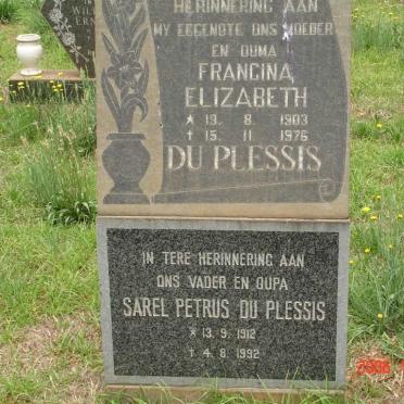 PLESSIS Francina Elizabeth, du 1903-1976