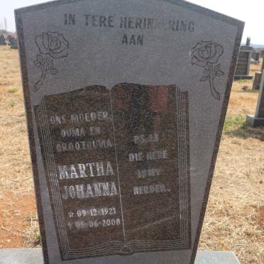 PRETORIUS Martha Johanna 1921-2008