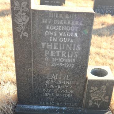 PRETORIUS Theunis Petrus 1915-1977 &amp; Lallie 1915-1992