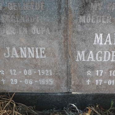 RAND Jannie, du 1921-1995 &amp; Maria Magdelena 1921-2008