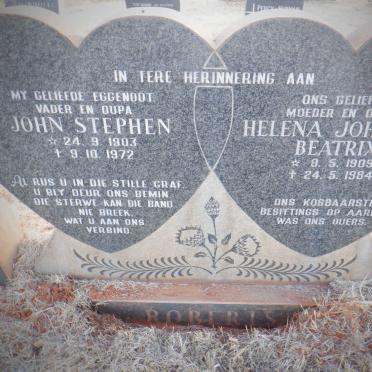 ROBERTS John Stephen 1903-1972 &amp; Helena Johanna Beatrix 1909-1984