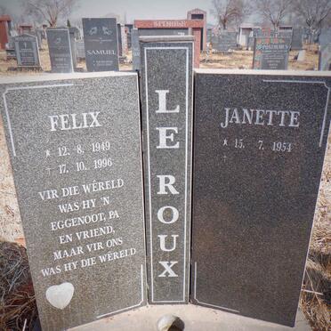 ROUX Felix, le 1949-1996 &amp; Janette 1954-