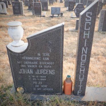 SCHINDEHUTTE Johan Jurgens 1929-1986