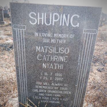 SHUPING Matsiliso Cathrine Nyathi 1956-2002