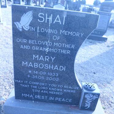 SHAI Mary Maboshadi 1933-2002