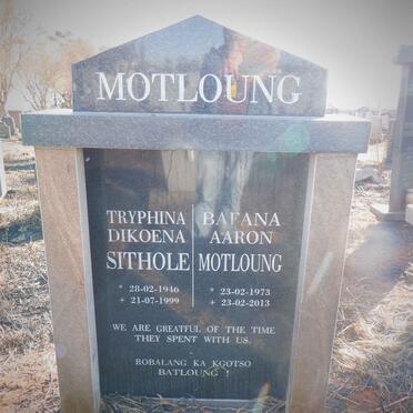 SITHOLE Tryphina Dikoena 1946-1999 :: MOTLOUNG Bafana Aaron 1973-2013