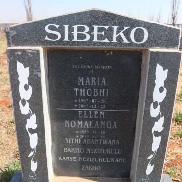 SIBEKO Maria Thobhi 1967-2007 :: SIBEKO Ellen Nomalanga 1939-2019
