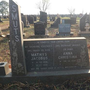 SMUTS Mathys Jacobus 1935-1989 &amp; Anna Christina 1938-