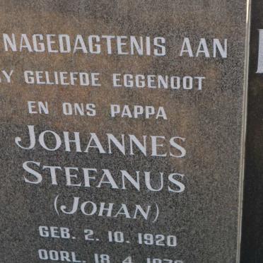 TOIT Johannes Stefanus, du 1920-1978 &amp; Elizabeth Maria 1924-2008