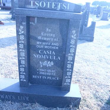 TSOTETSI Jonas 1944-2006 &amp; Casia Nomvula 1947-2002