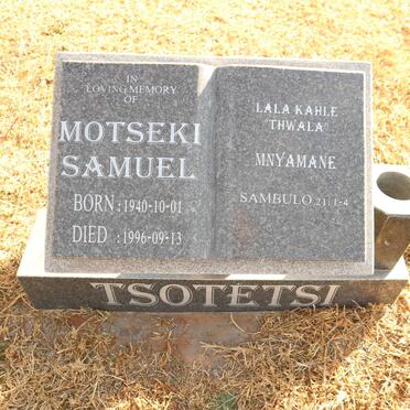 TSOTETSI Motseki Samuel 1940-1996