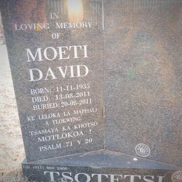 TSOTETSI Moeti David 1935-2011