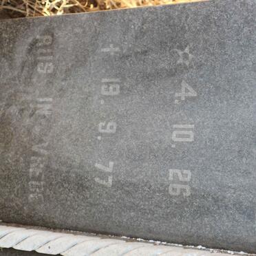 VENTER Minnie Maria 1926-1977