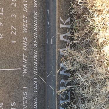 VERMAAK Marthinus Steyn 1914-1978 &amp; Elizabeth Magrieta 1917-2010