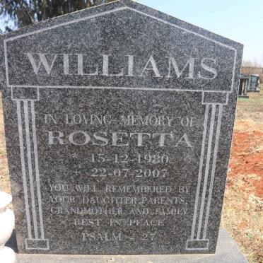 WILLIAMS Rosetta 1980-2007
