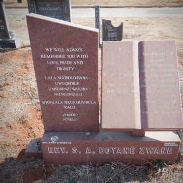 ZWANE S.A. Boyane 1952-2002
