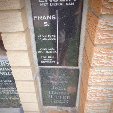 ENSLIN Frans S. 1946-2006 :: PUTTER John Thomas 1928-2008 