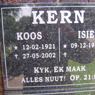 KERN Koos 1921-2002 &amp; Isie 1930-