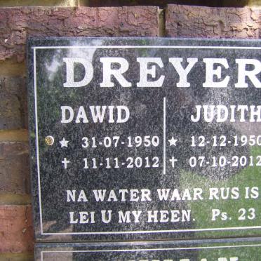 DREYER Dawid 1950-2012 &amp; Judith 1950-2012