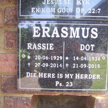ERASMUS Rassie 1929-2014 &amp; Dot 1934-2015