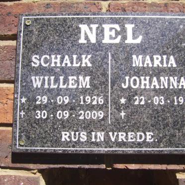 NEL Schalk Willem 1926-2009 &amp; Maria Johanna 1932-